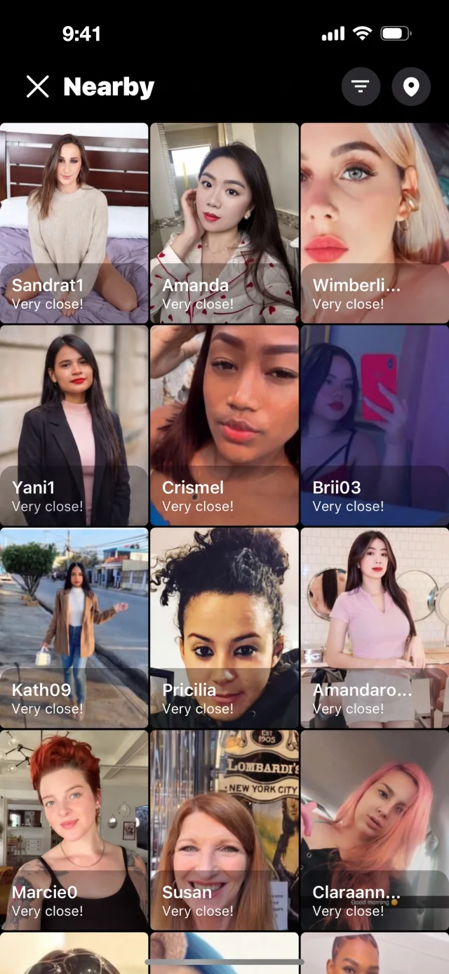 Minglify nearby profiles